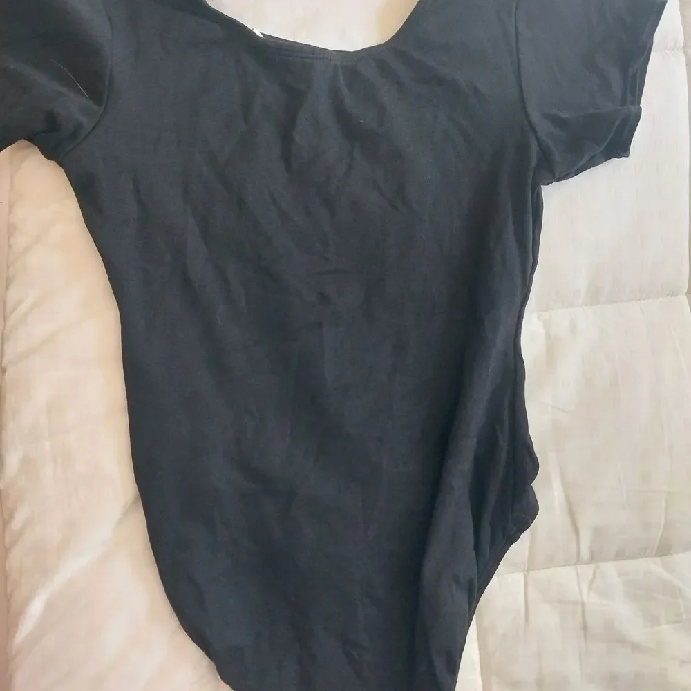 Jacques Moret Classic Girl's Black Bodysuit